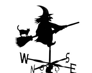Witch on Stick weather vane